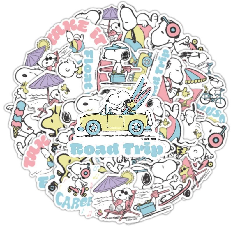 

50 Pcs Sticker Snoopy Vinyl Waterproof untuk Tempelan Laptop Tumbler HP Koper DIY