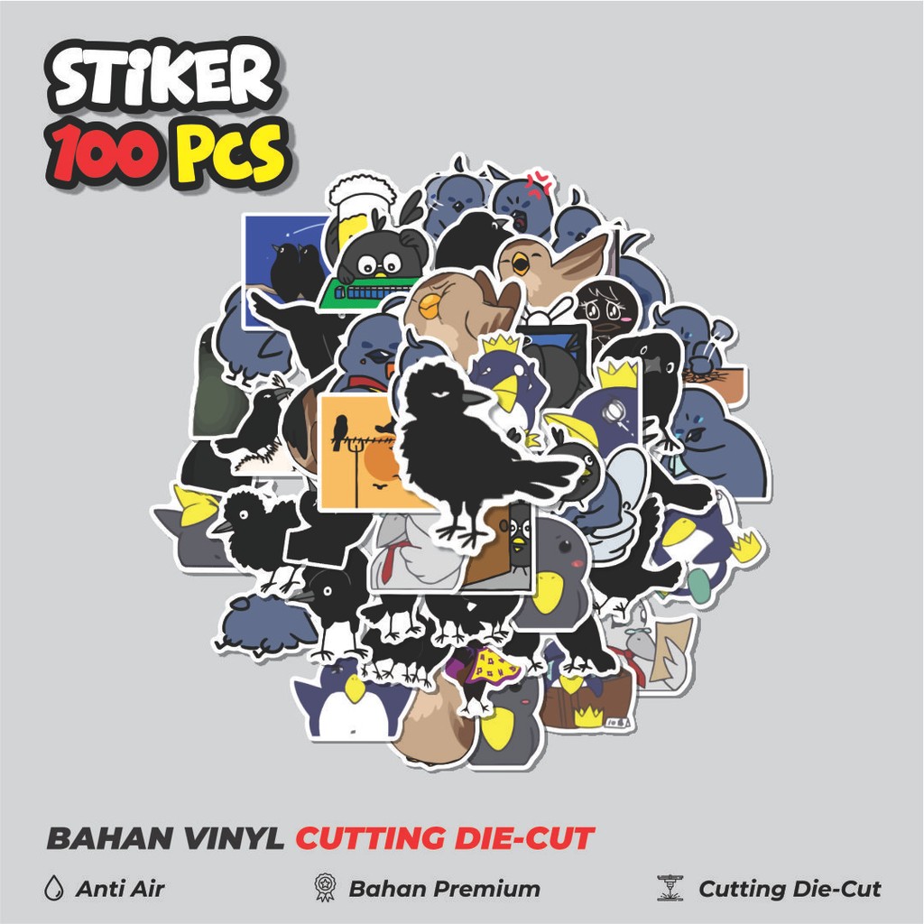 

Terbaru! 50 pcs Stiker Burung Gagak Dekorasi Lucu Kreatif untuk Notebook, Skateboard, HP