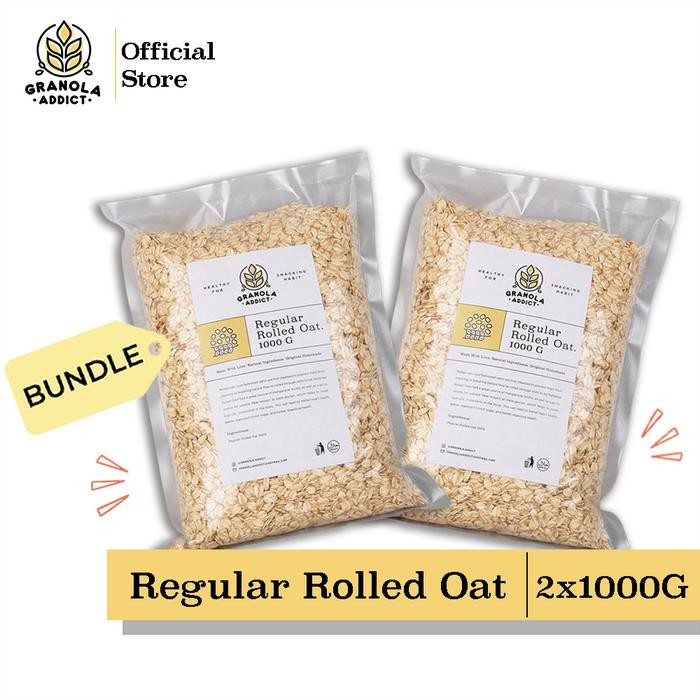 

Granola Addict - PAKET ISI 2 Rolled Oat / Gandum Utuh / Gandum Kasar 1KG Terlaris