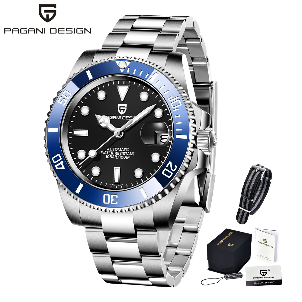 Pagani Design 2025 Men Automatic Mechanical Watch PD1661 Japan NH36 Dive Stainless Steel Waterproof 