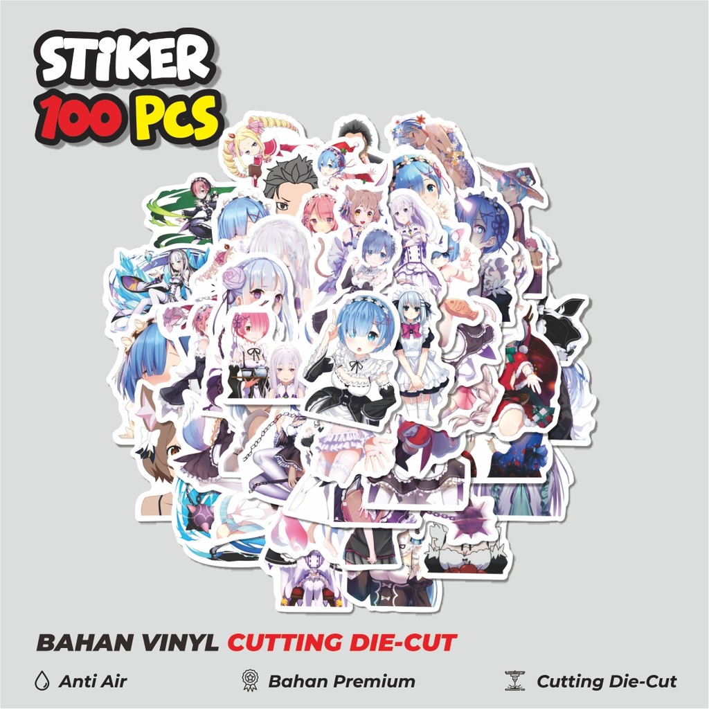 

Terbaru! 50 pcs Stiker Anime Re:Zero: Starting Life in Another World Dekorasi Lucu Kreatif untuk Notebook, Skateboard, HP