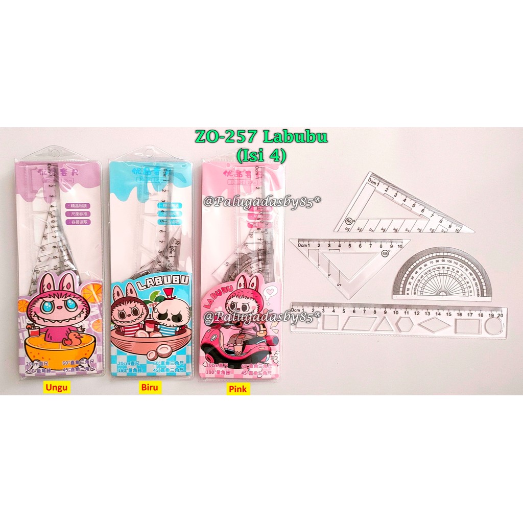 

(1 Set) Penggaris Set Labubu ZO-257 Isi 4 / Penggaris Labubu / Penggaris Set GXIMP ZO-257 (1 Set)