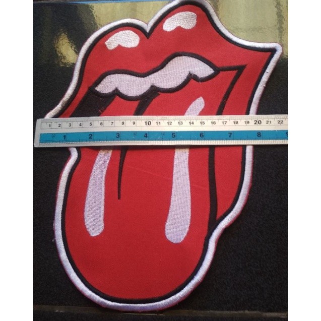 Back Patch Bordir Besar Jaket lidah Roll Stone UK 20x29 BORDIR KLATEN
