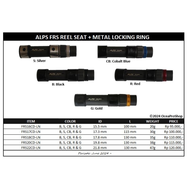 Alps FRS Spinning Reel Seat Warna Beragam Ukuran 16-22