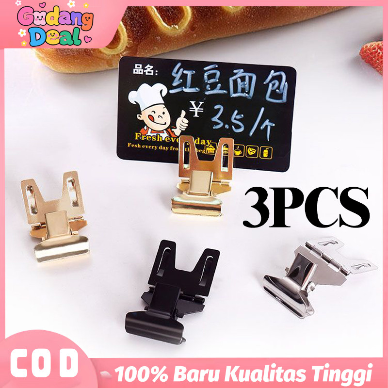 

Set 3pcs Penjepit Label Harga Metalik Holder Foto Price Tag Untuk Minimarket, Retail & Display Produk Premium