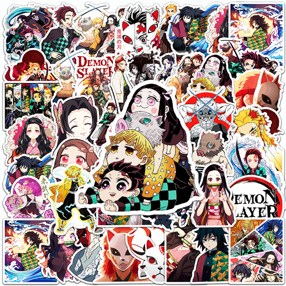 

10/30/50pcs Hot Anime Demon Slayer Stickers Cartoon Decals DIY Water Bottle Phone Notebook Kamado Tanjirou Cool Graffiti Sticker