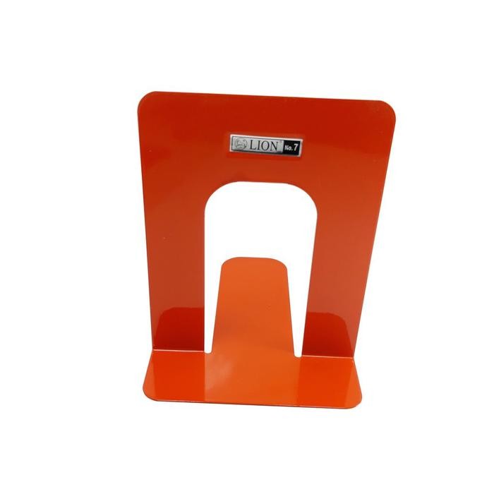 

【YANA-M】BIG SALE !!! Penahan Buku | Standard Book Lion No. 7 (1 Set Isi 2 Pcs) - Desk Meja - Orange