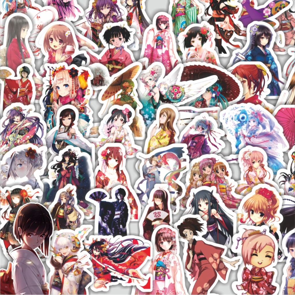 

Stiker Cutting Pack Stiker Anime Kimono Isi 100Pcs Series Aesthetic Lucu Keren Untuk Koper Bahan Vynil