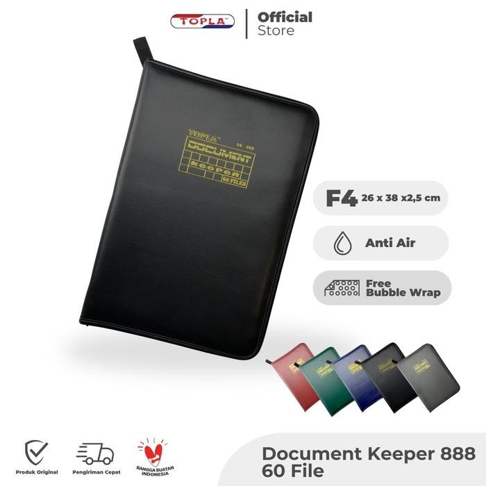 

SIAP KIRIM Topla Dokumen Keeper isi 60 File Map Dokumen Resleting Folio Map Ijazah secure folder Biru Hijau Hitam Merah Plastik Stationery - Merah