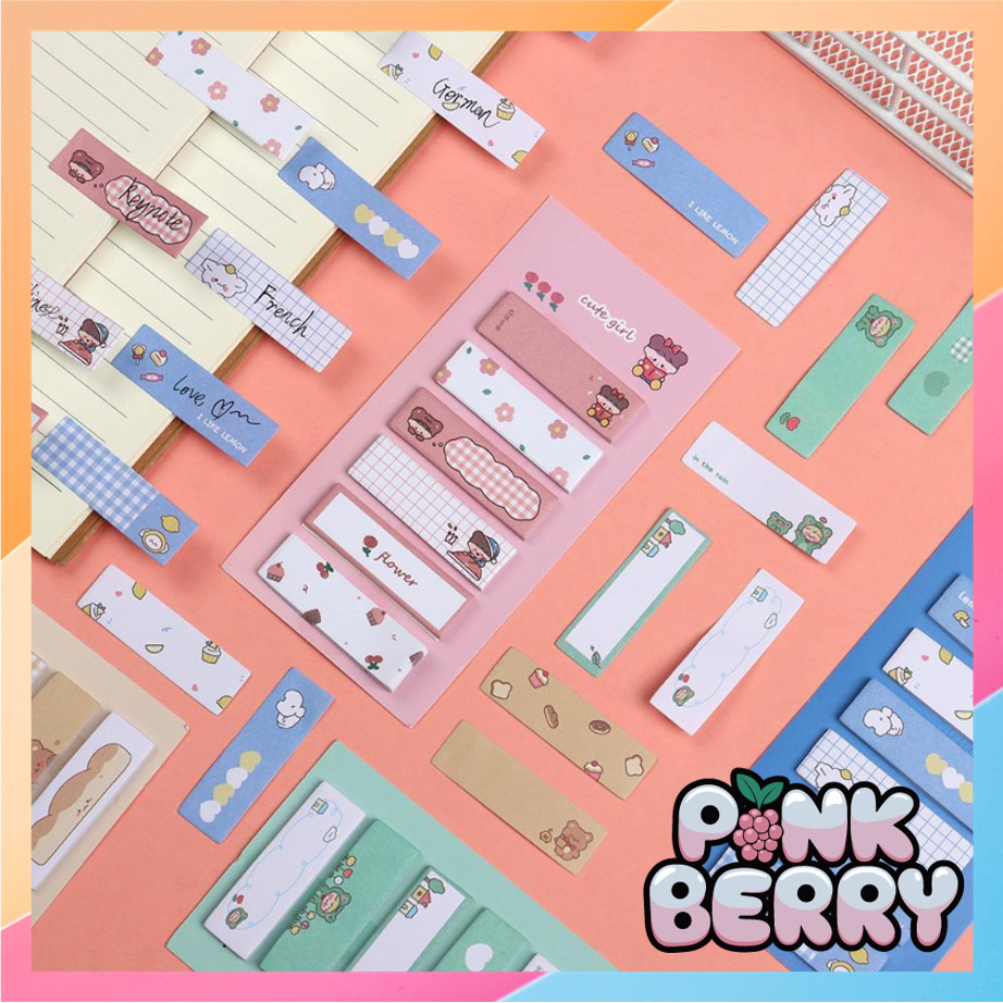 

PINK BERRY S6222 Sticky Notes Label Karakter Penanda Buku Memo Stick Stationery Memo Pad Convenience Cute