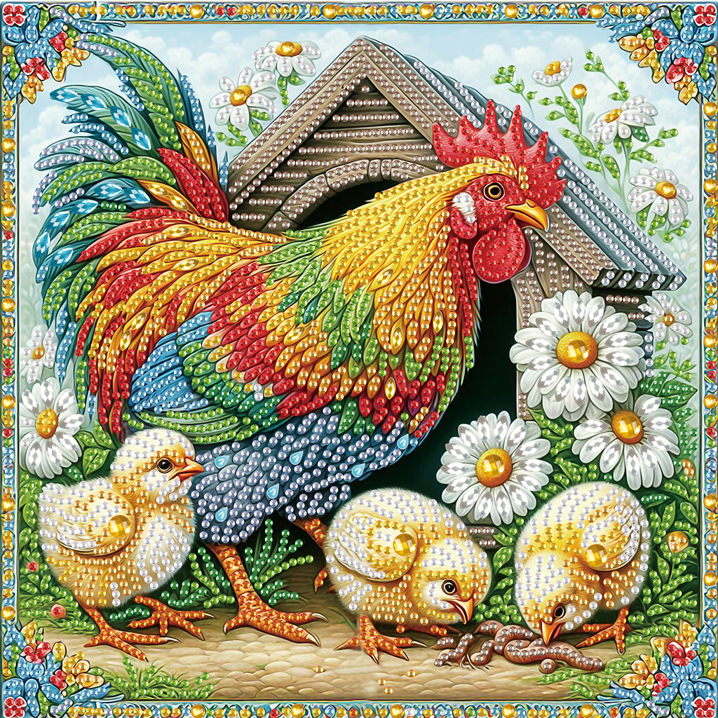 

Diamond Art Painting Kits for Adults,DIY Chickens Special Shape Diamond Art Kits,Diamond Gem Art Painting for Wall Decoration