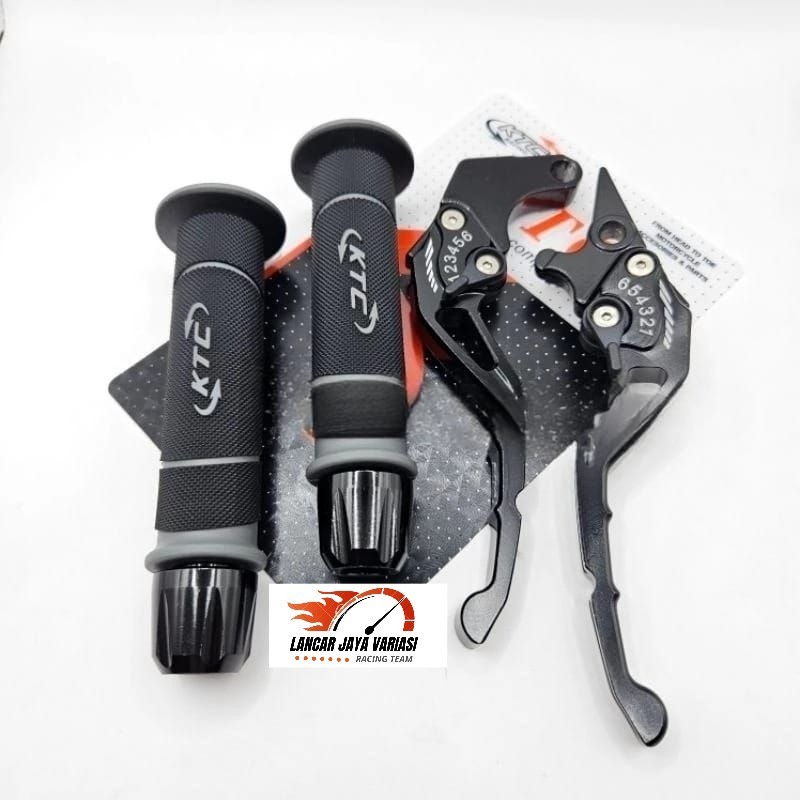 Handgrip KTC Original HG55 + Jalu Stang CNC + Handle Rem Stelan CNC  Handgrip Motor Nmax Aerox Handg