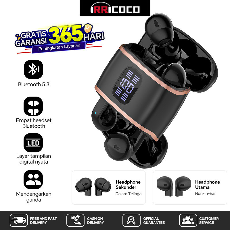 RRCOCO 2 in 1 J40 empat headset bluetooth nirkabel empat headset gaming olahraga headset ganda