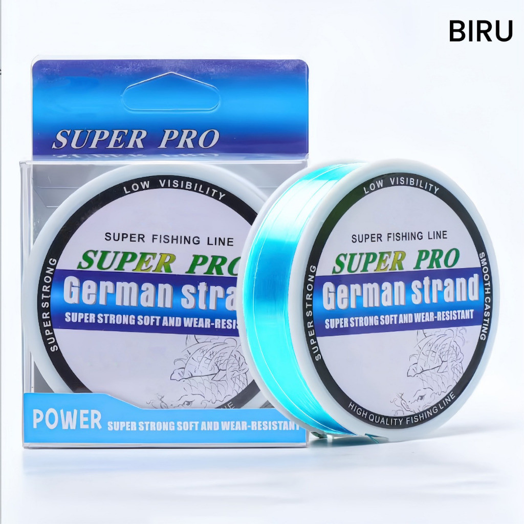 Senar Pancing Fluorocarbon German Strand 200M Tali Senar Nylon Super Kuat Dan Tahan Lama