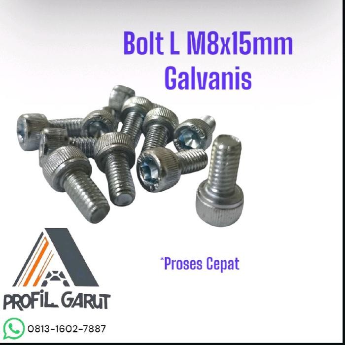 

Bolt L M8 x15mm Galvanis Per Pcs