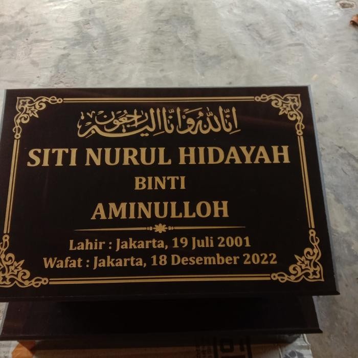 MUMPUNG PROMO[KUALITAS PREMIUM] BATU NISAN GRANIT MARMER ~ BATU MAKAM ~ - HitamTERLARIS