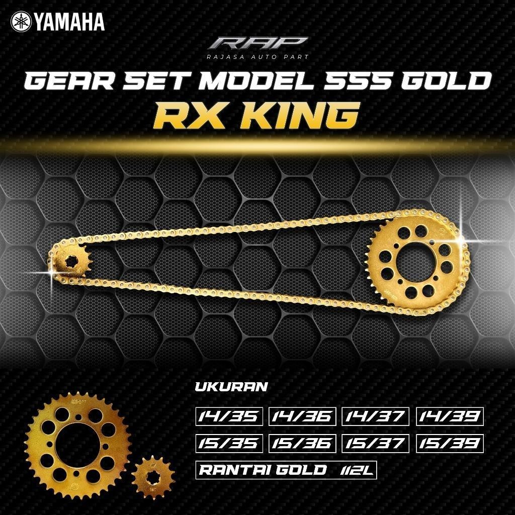 PAKET GEARSET RX KING GOLD MODEL SSS 428/GEAR SET RX KING F1ZR JUPITER VEGA R LAMA 14T-15T 35T/36T/3