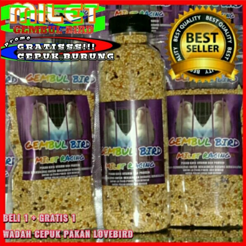 Pakan Lovebird Konslet / Pakan Lovebird Dosis Tinggi / Pakan Lovebird Gacor / Milet Racing Gembul Bi