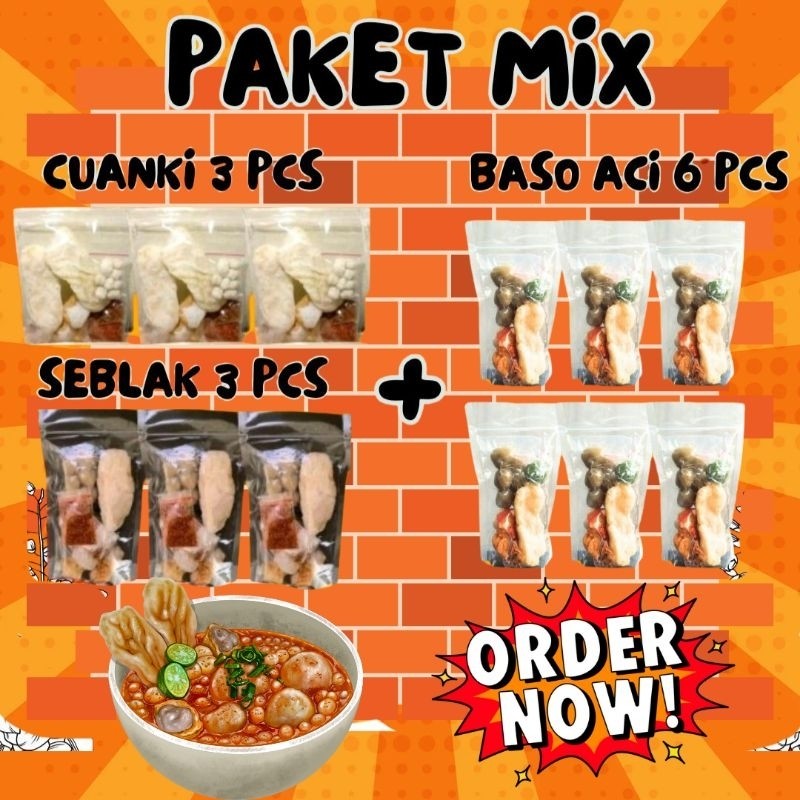 

NEW PAKET MIX cuanki 3 seblak 3 boci 6 PREMIUM