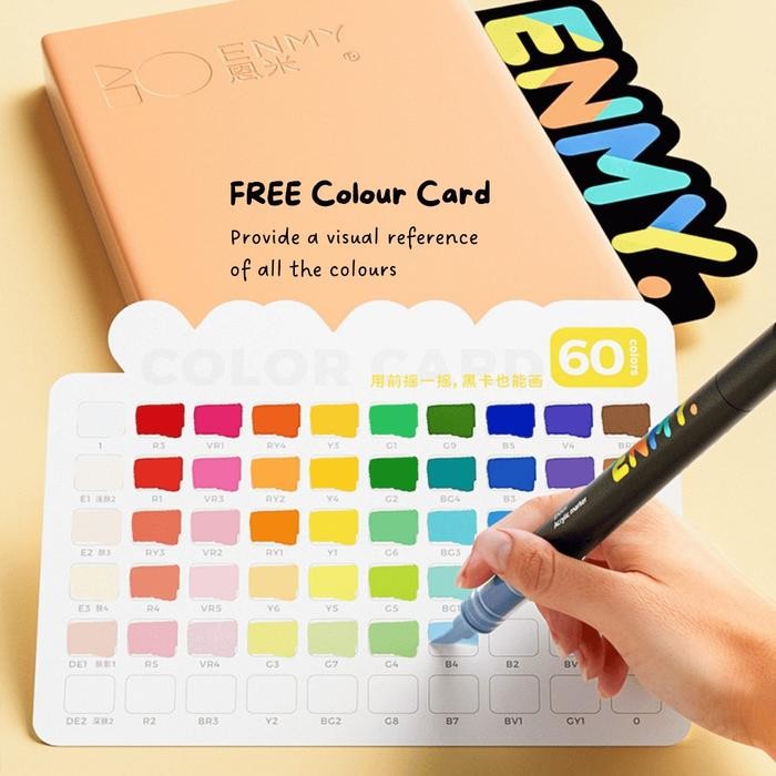 

TERLARIS! ENMY Acrylic Marker Soft Tip Pen Paint Drawing Colouring Painting Art Pen Tinta Stationery - 24 warna
