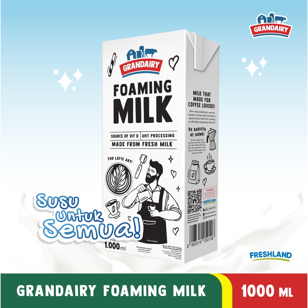 

GRANDAIRY SUSU UHT FOAMING MILK 1 LITER PER PCS