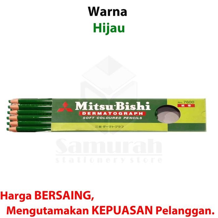 

COD Pensil Kaca Warna Mitsubishi No 7600 / Pencil Glass Dermatograph Pak isi 12 Putih - Hitam - Merah - Biru - Kuning - Hijau Dematograph - Hijau