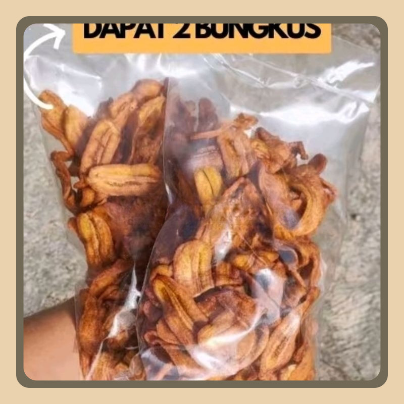 

Kripik Sale Pisang Kering Khas Cilacap 500 gram [2 x 250 gram] rasa Manis Renyah Kriuk Cemilan Snack asli cilacap Keripik Salai Pisang