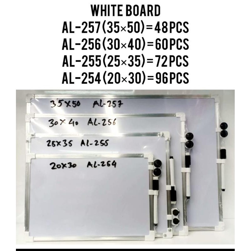 

papan whiteboard magnetik double side acua 20 x 30 atau 25 x 35 easel - 30x40papanbesar, kresek gojek