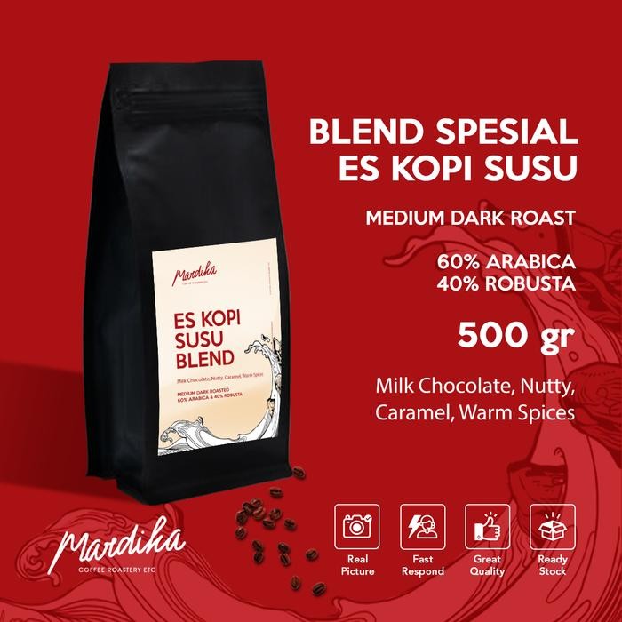 

[[PROMO]] ES KOPI SUSU BLEND 200GR & 500GR - Mardika Coffee - 500 gram, Halus/Fine