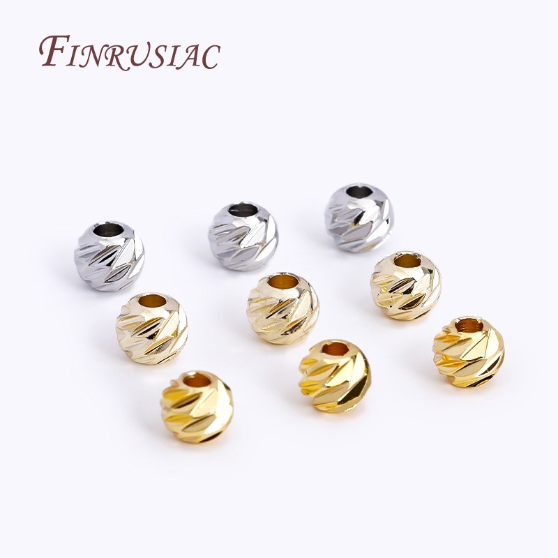 2.5-6mm Separators For Beads 18K Gold Plated Spacer Beads Accessories For Bracelets,Cut Pattern Bead