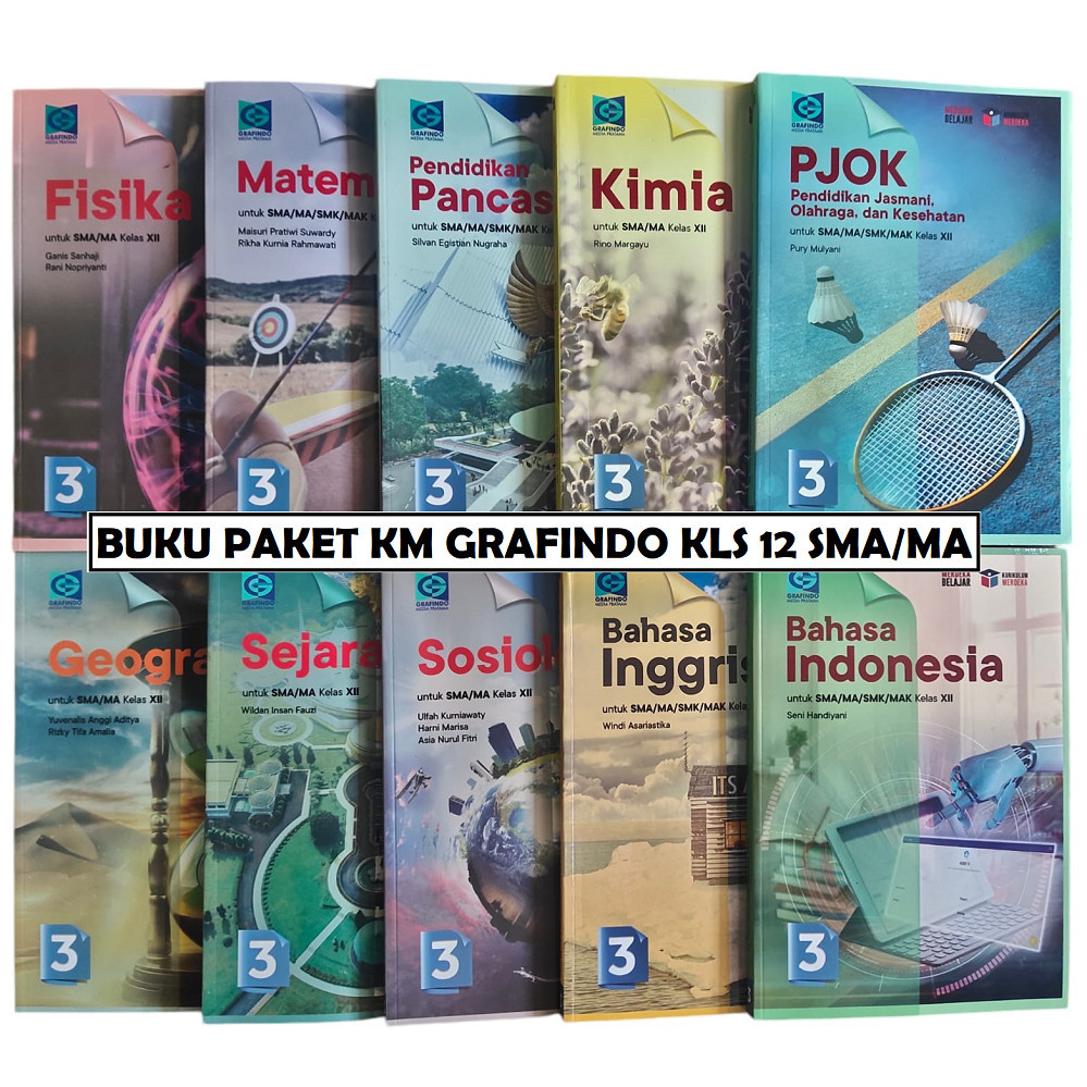

[GFD12] BUKU PAKET KELAS 12 SMA/MA GRAFINDO // KUR. MERDEKA // ORI & BARU