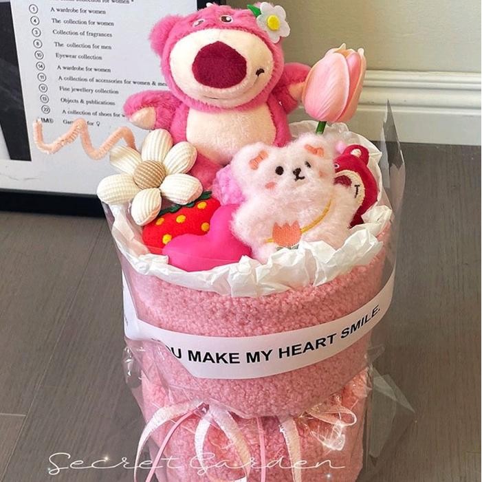 Boneka buket boneka bouquet doll cinamonroll lotso melody kuromi 40 cm free paperbag led Dolls - lot