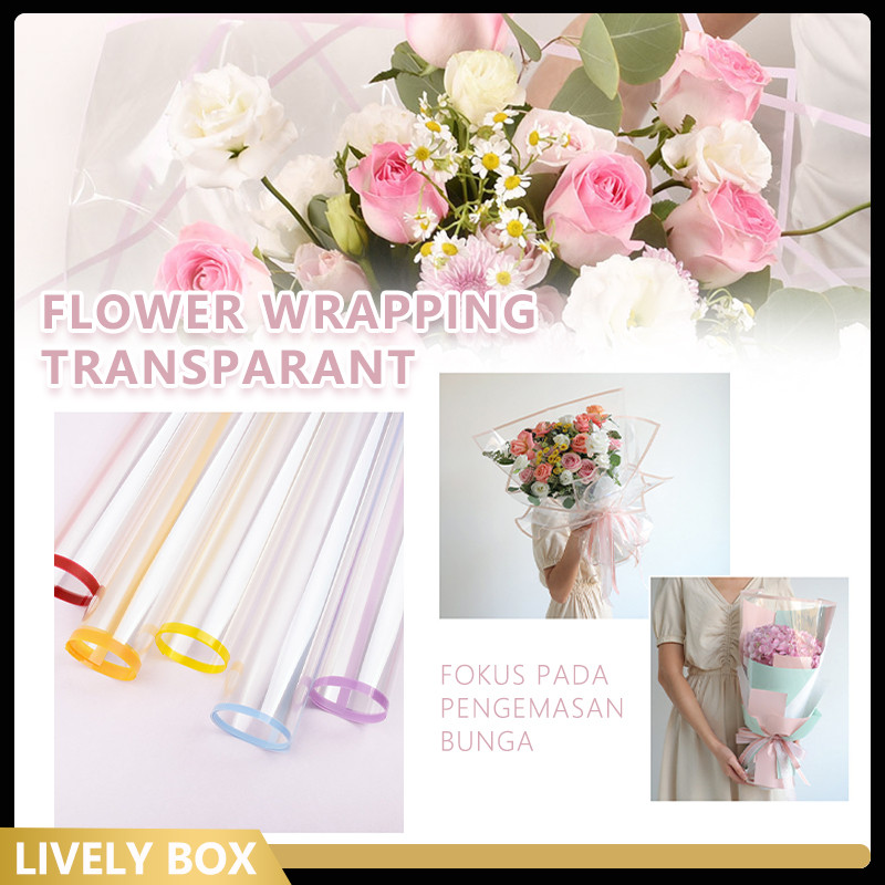 

[20 LEMBAR] Kertas Buket Transparan Flower /Transparan Bening List Warna Kertas Buket Bunga Cellophane