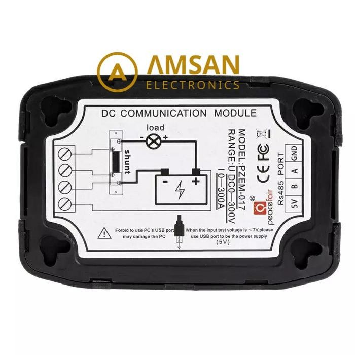 PZEM-017 DC Communication Box RS485 Interface Modbus Voltage Ampere Energy Power Meter Peacefair - H