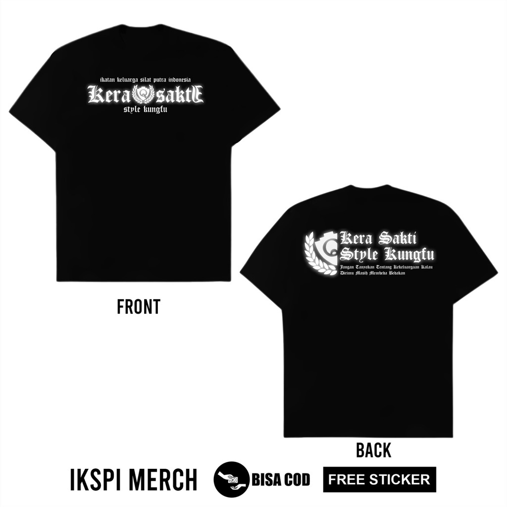 (KPSSD) Kaos Sablon Reflektif IKSPI Kera Sakti Style Kungfu Motif Terbaru By Ikspi Merch