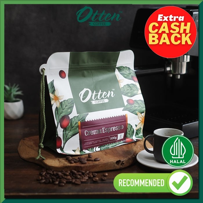 

Kopi Otten Coffee Crema Espresso 500 gram | Biji / Bubuk Kopi Roasted Bean Espresso Blend