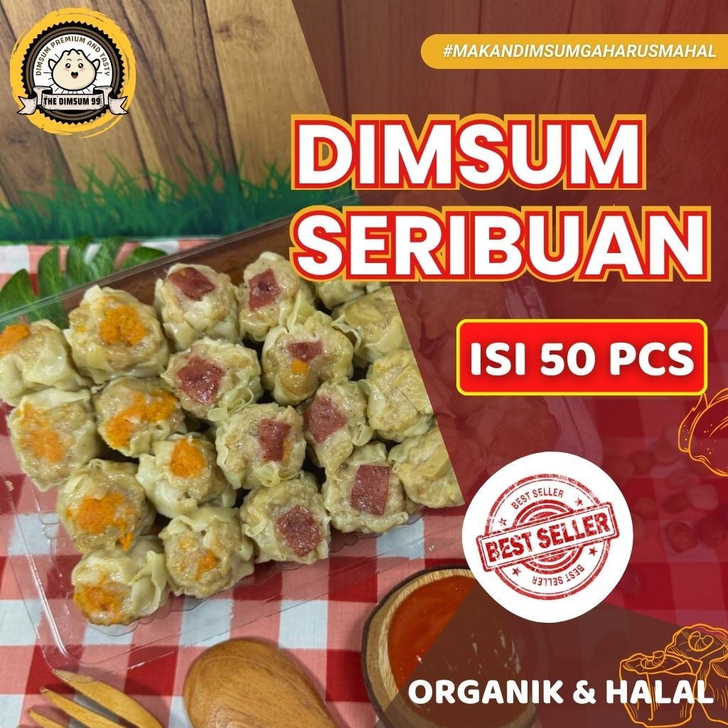 

Dimsum Ayam Mini / Seribuan Isi 50 Pcs Gratis Saos Merah Toping Mix Menu Baru Kemasan Twinwal/Vakum Free Saus Merah