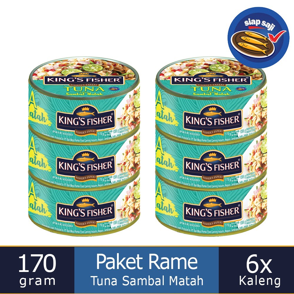

Paket 6 Pcs King's Fisher Tuna Sambal Matah Daging Tuna Makanan Kaleng 170 g
