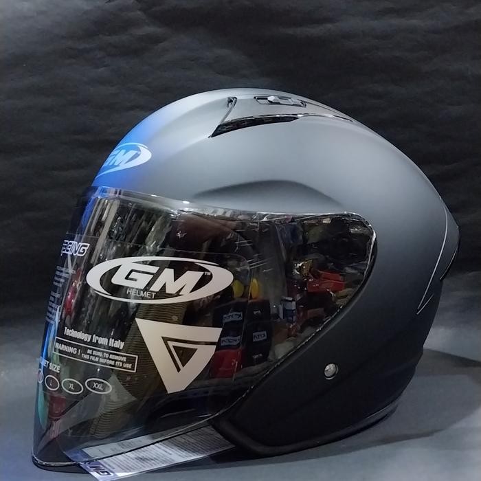 HELM GM G1 POLOS  | HELM GM HALF FACE - hitam dof, XL
