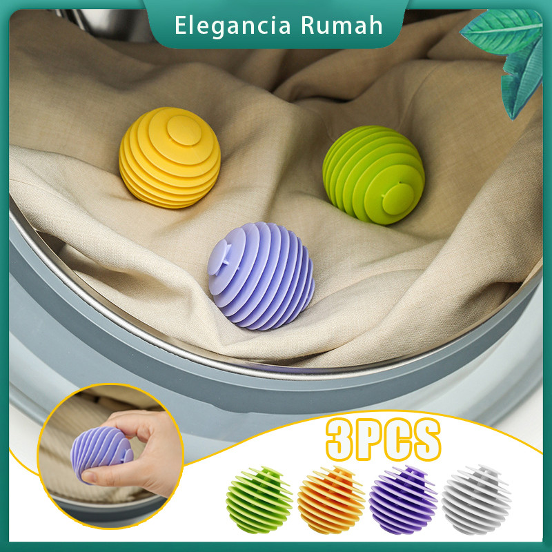 3PCS Silikon Bola Laundry Bola/Mesin Cuci Anti Kusut Laundry Magic Ball/ Reuseable Anti Kusut/Baju B