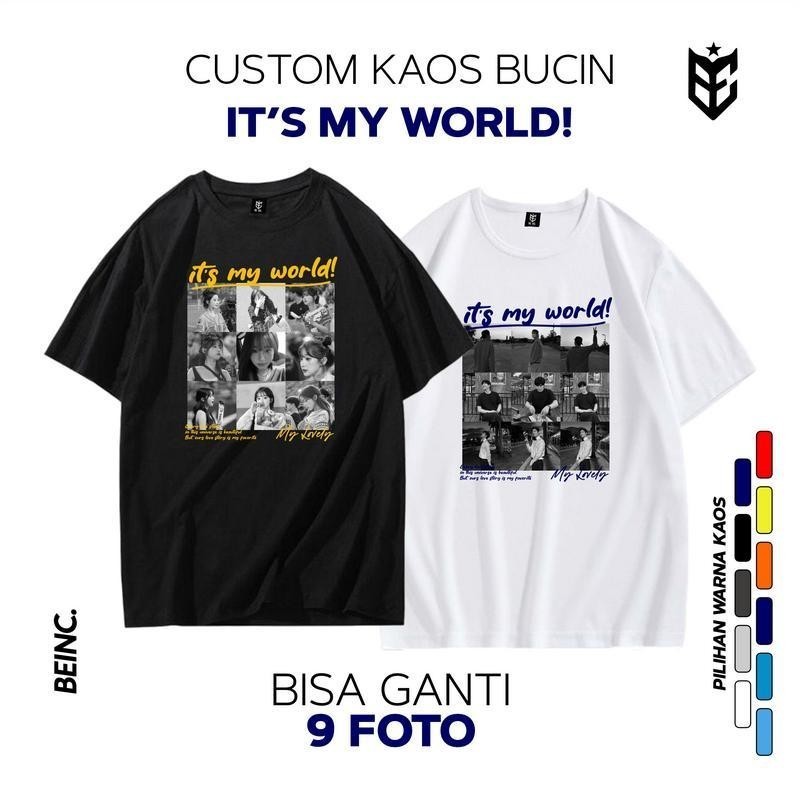 【YGB】220g Katun. Pria Baju Distro Dewasa Kaos Navy Biru Wanita Formal Kerah Custom Kemeja Pendek Kat