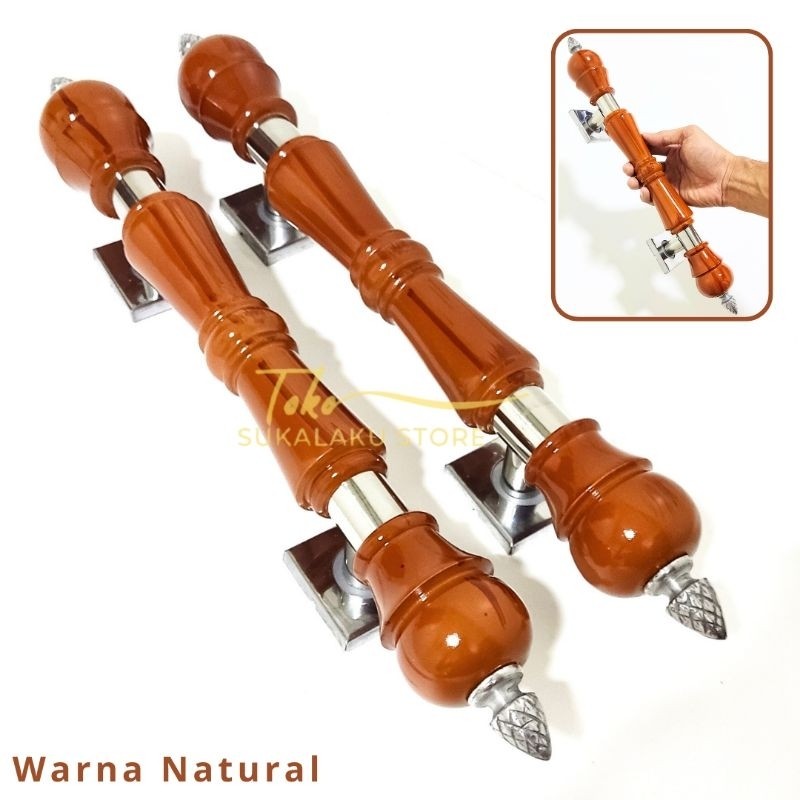 (2biji) handel pintu rumah model antik/tarikan pintu rumah 2 pintu/gagang pintu rumah panjang 40cm k