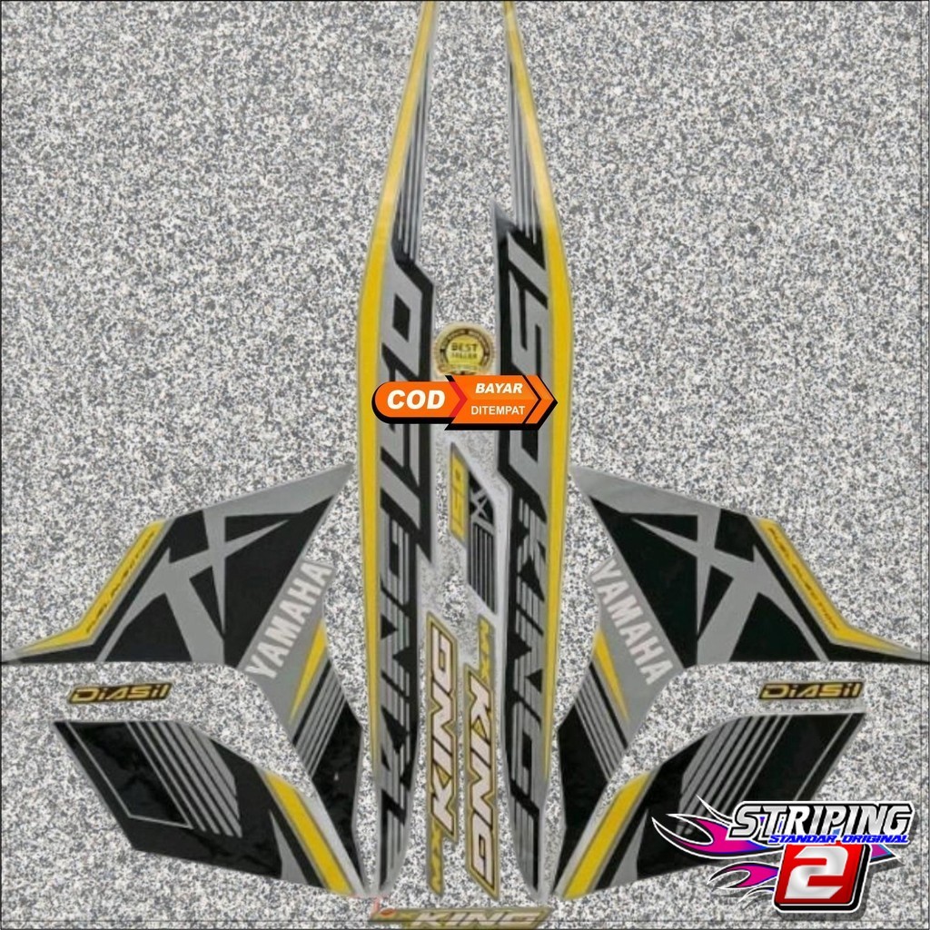 Striping Sticker Motor Yamaha Jupiter Mx King 2017 hitam-abu