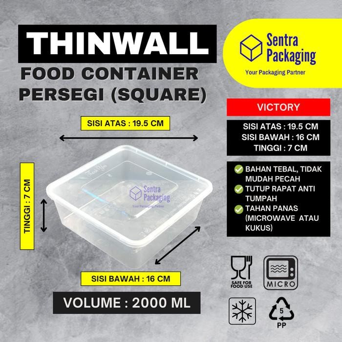 Kotak Makan Plastik 2000ml / Thinwall / Food Container - VICTORY -PACK