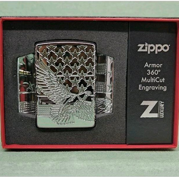 Zippo 49027 Armor Patriotic Eagle Flag Design Original