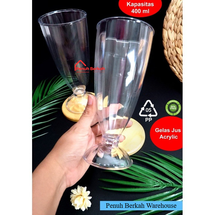 GELAS JUS ACRYLIC/AKRILIK TEBAL/ GELAS JUICE BELIMBING/GELAS JUS PLASTIK 400ML/bj