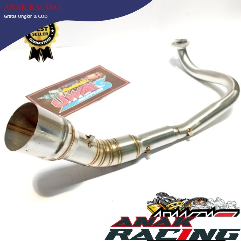 LEHER KNALPOT BEAT KARBU FI BEAT DELUXE BEAT NEW LEHERAN KNALPOT INLET 50 MM