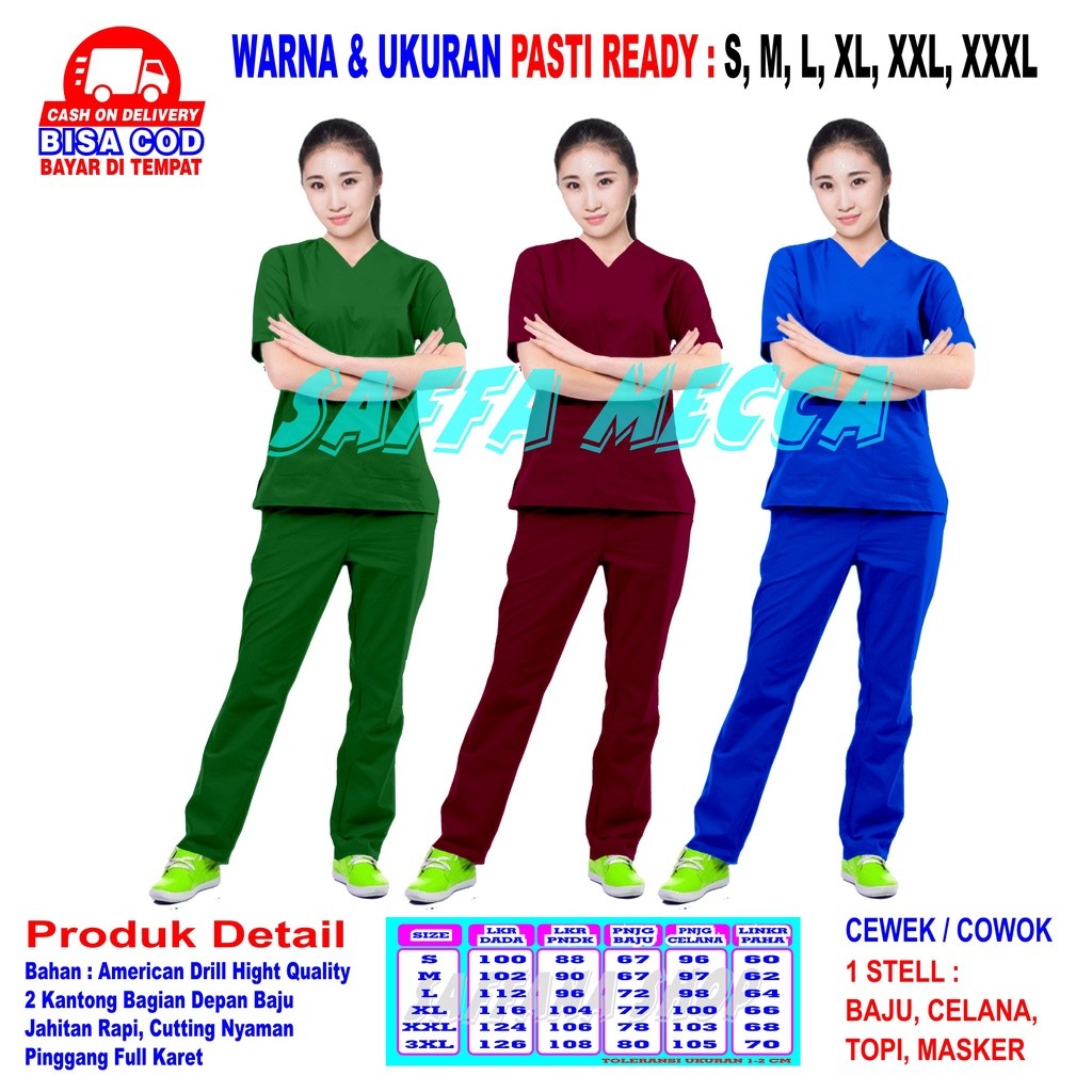 Scrub Perawat  Baju Oka COD  Scrub Baju Jaga  Baju OKA   Baju OK   Baju Perawat   Pria  Wanita Harga