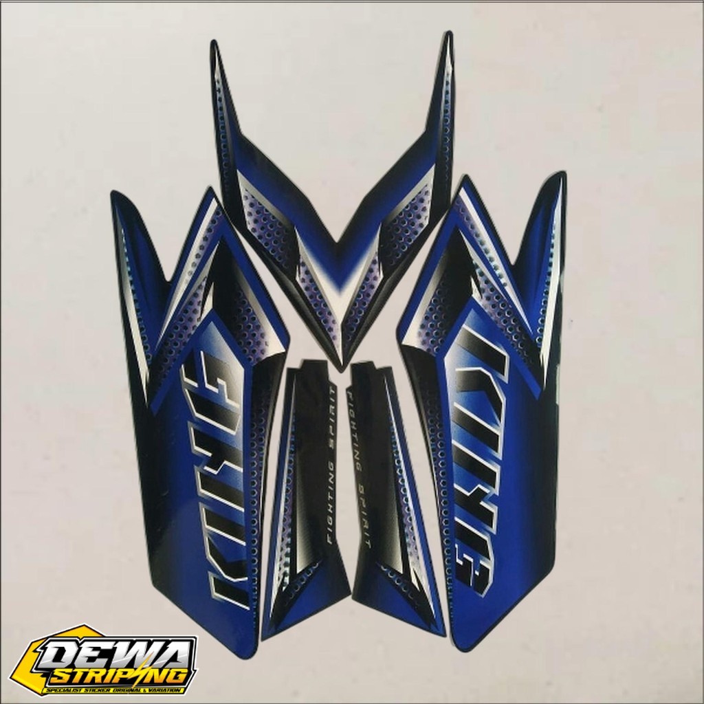 Striping motor / Les tangki RX KING NEW 2008 Biru + Emblem Komplit