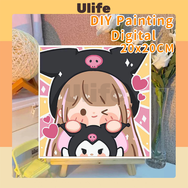 

DIY Painting Digital / Canvas Painting by Number 20x20 / Melukis Mewarnai Kanvas Anak / Satu Set Peralatan Melukis Anak